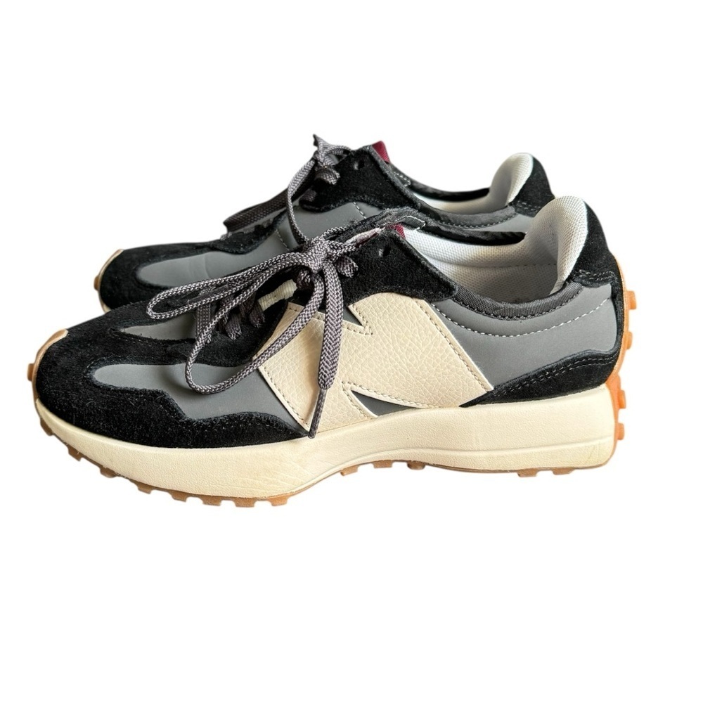 New Balance 327 Sneakers Black Gray Cream Casual Trainers Tennis Shoes Mens 5‎